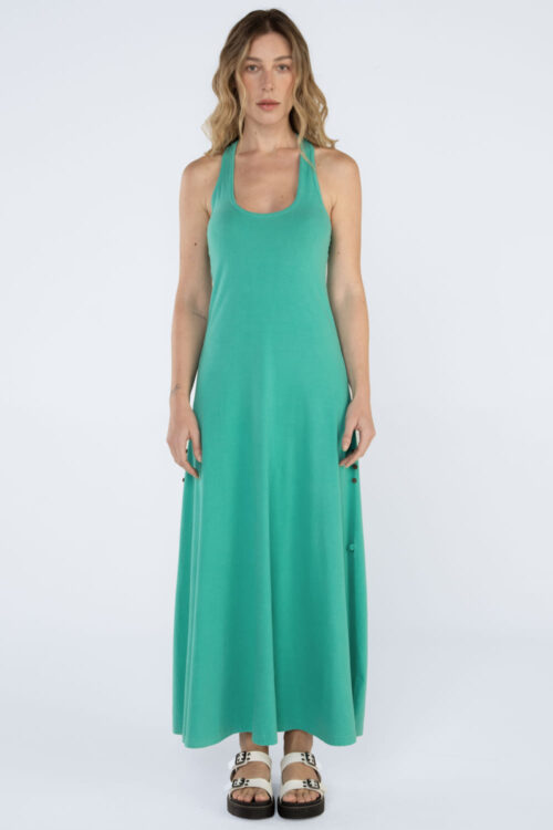 Vestido longo torcido