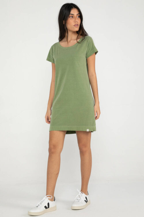 Vestido curto T shirt verde ss22077 2