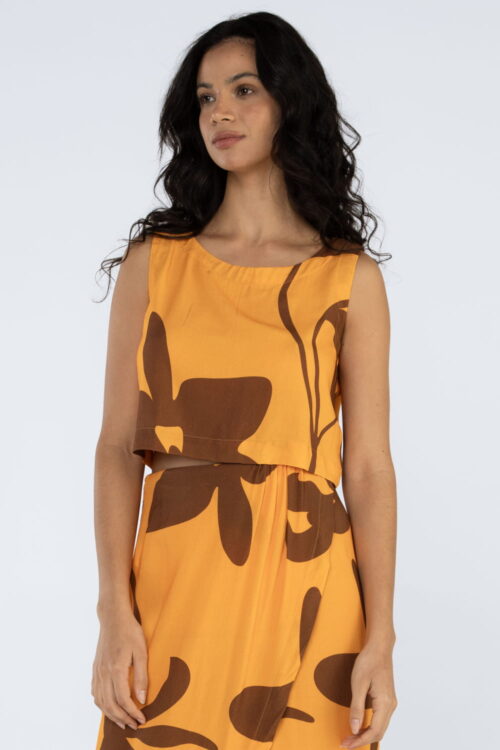Cropped regata estampado