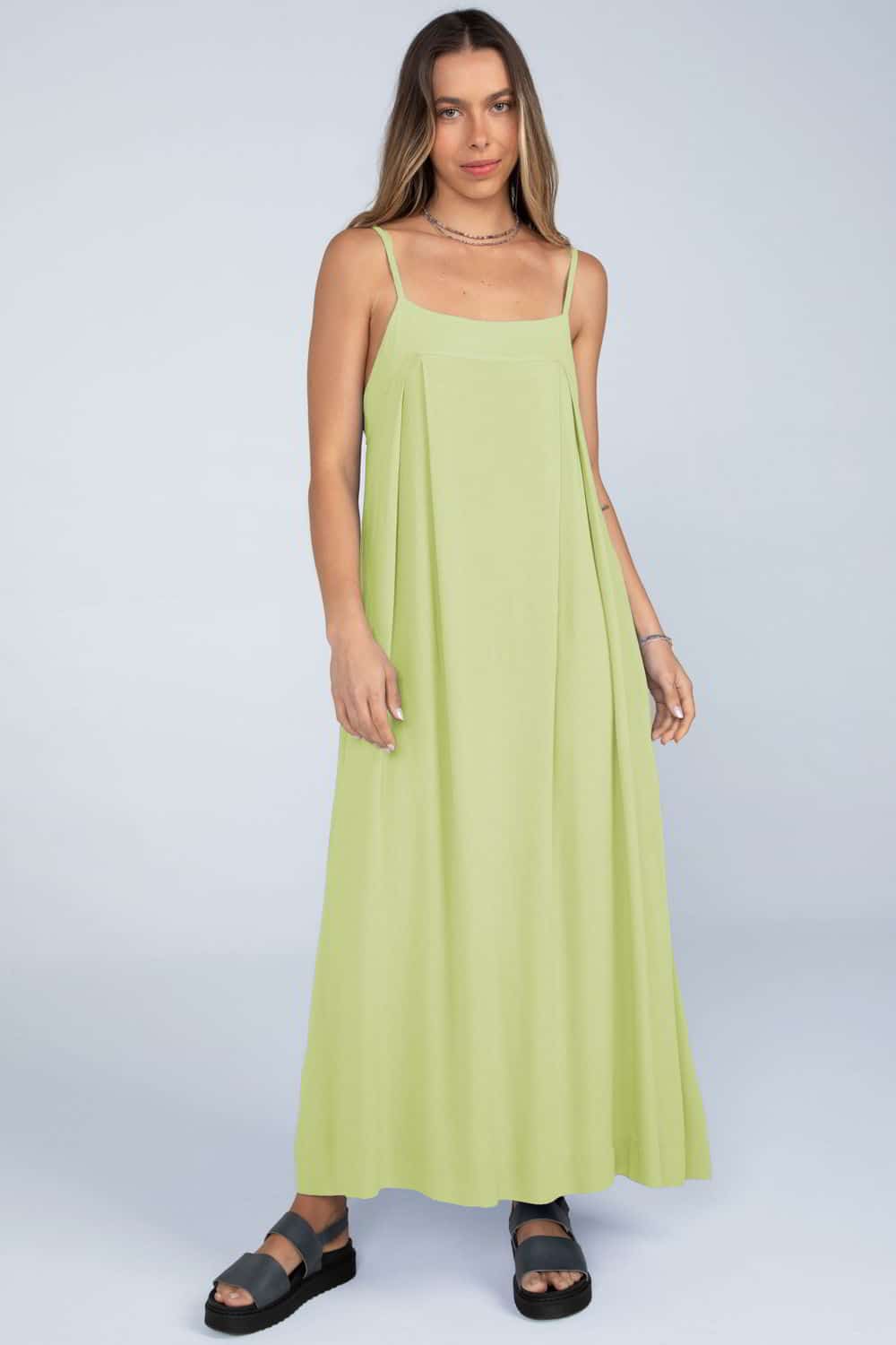 Vestido decote quadrado sales frente