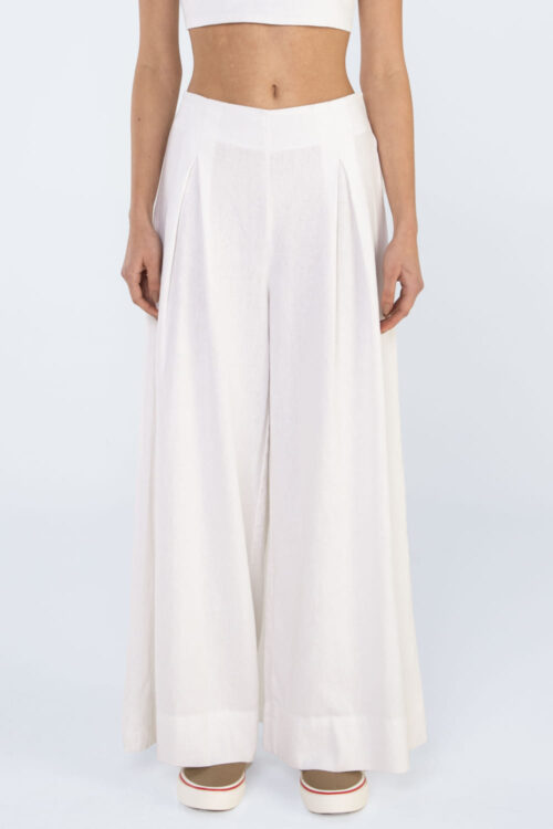 Calça pantalona lisa