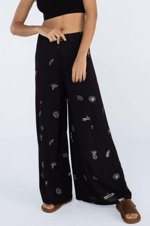 Calça pantalona estampada
