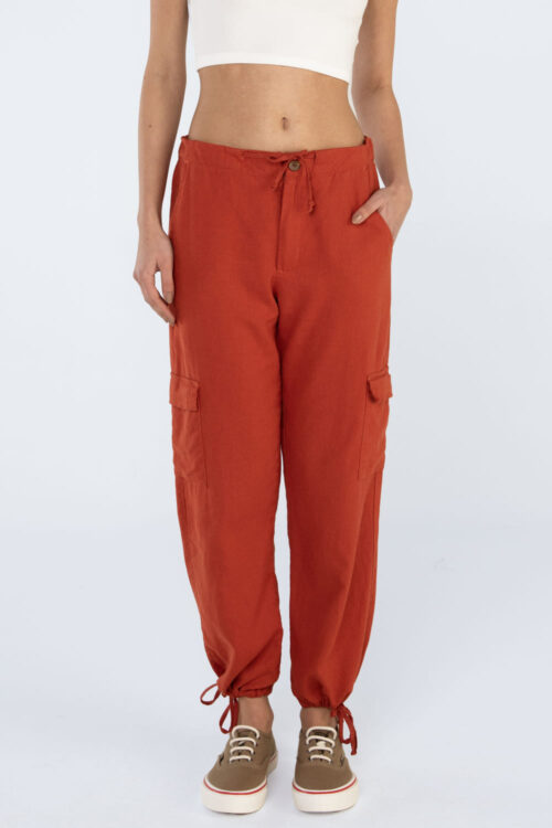 Calça cargo linho