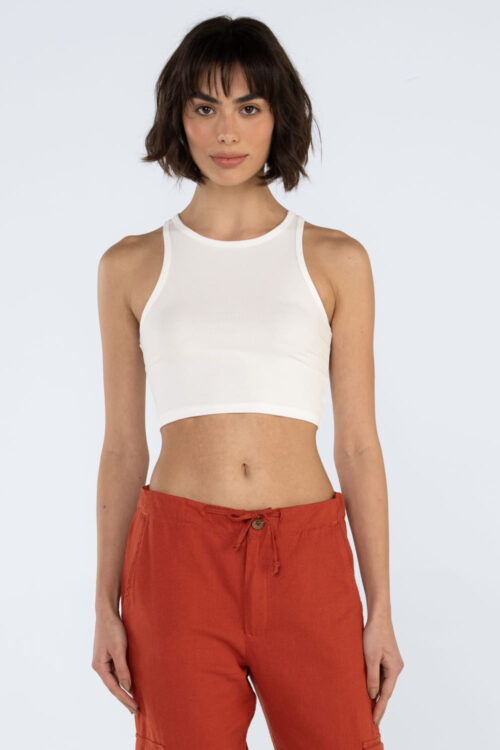 Cropped regata malha canelada