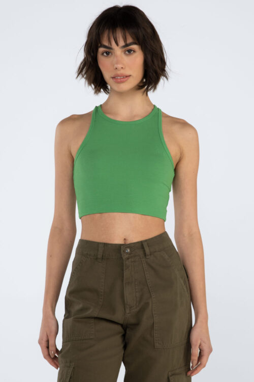 Cropped regata malha canelada