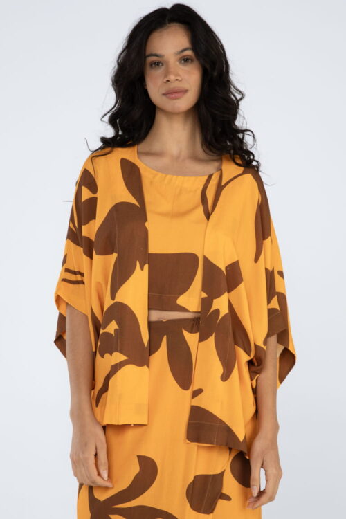 Kimono curto estampado