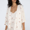 Kimono estampado com mangas