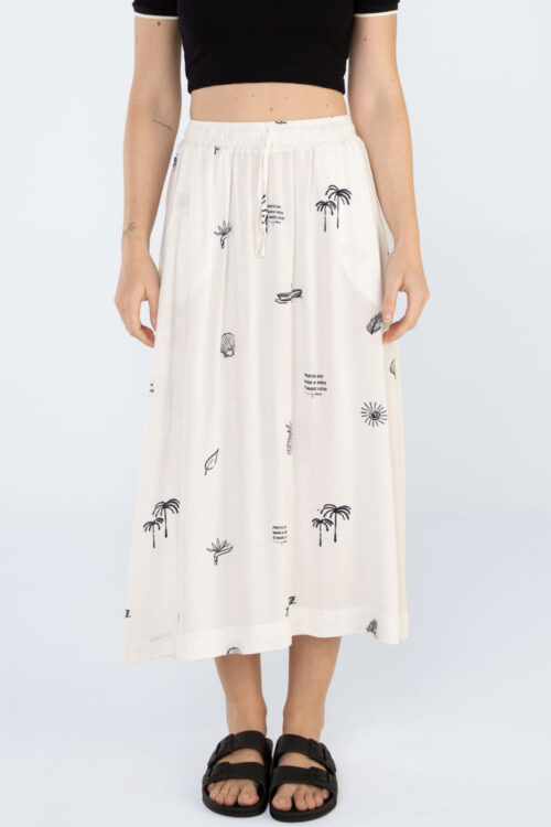 Saia longa estampada