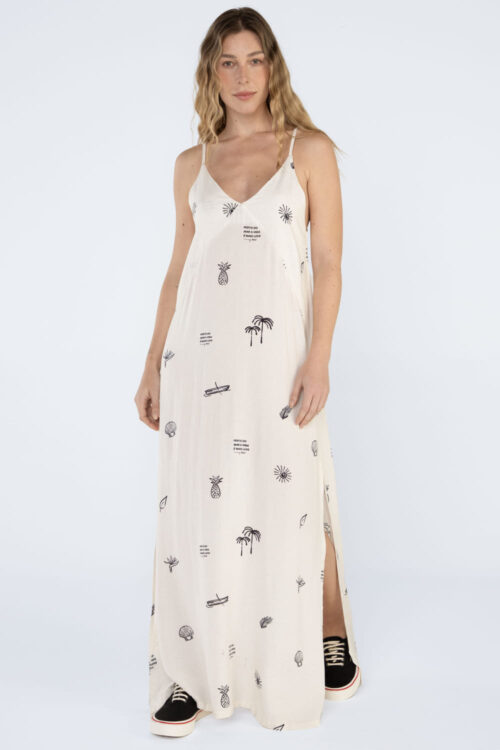 Vestido longo estampado