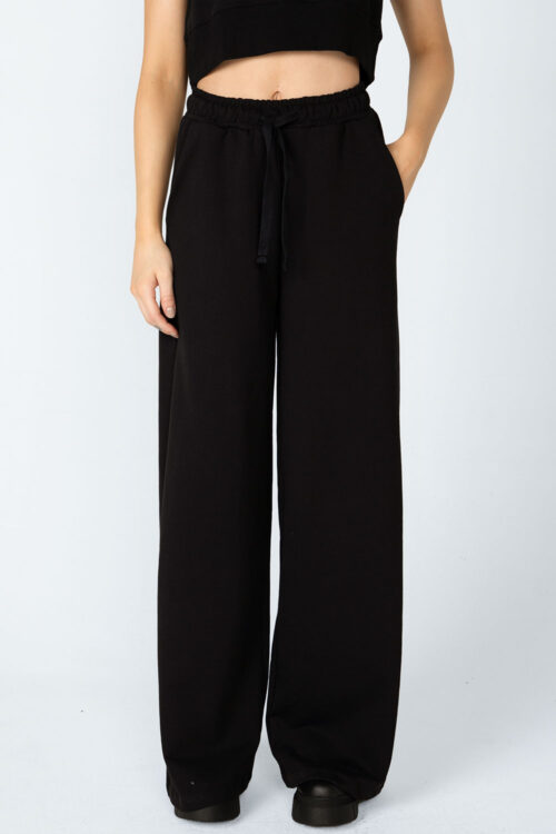 Calça pantalona Moletom liso
