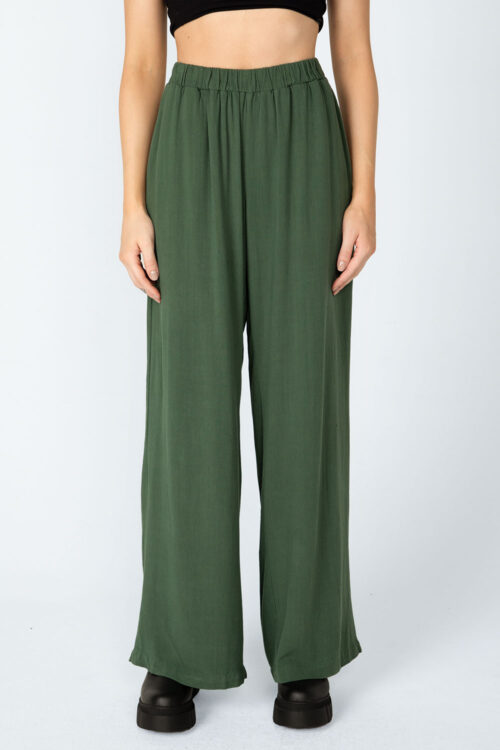 Calça pantalona em linho
