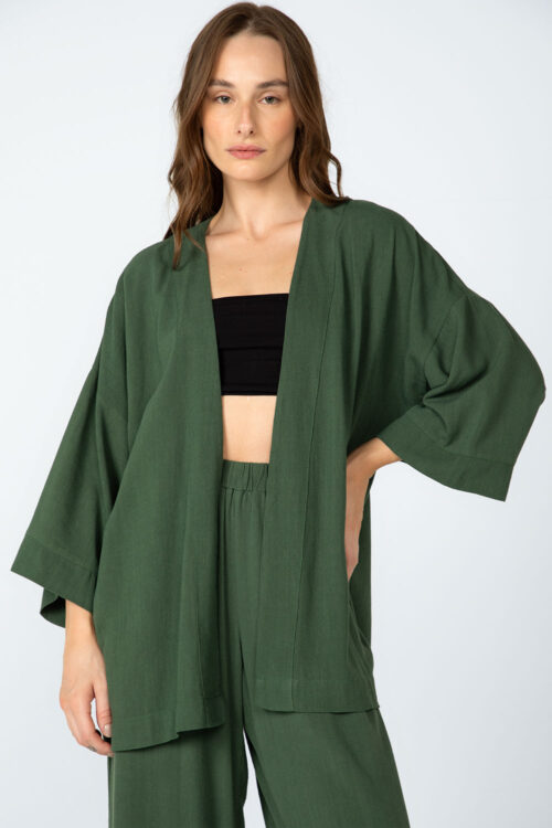 Kimono Verde militar 106FW25027 3