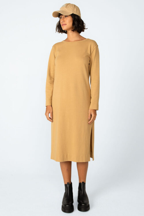 Vestido midi manga longa