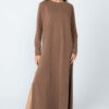 Vestido midi manga longa