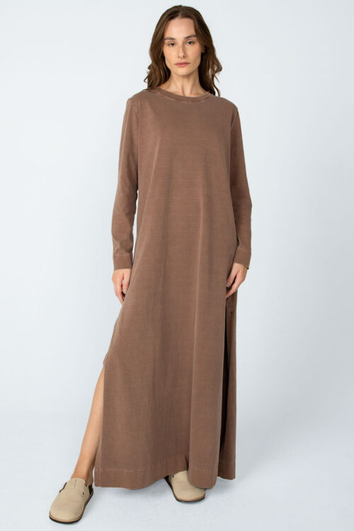 Vestido midi manga longa