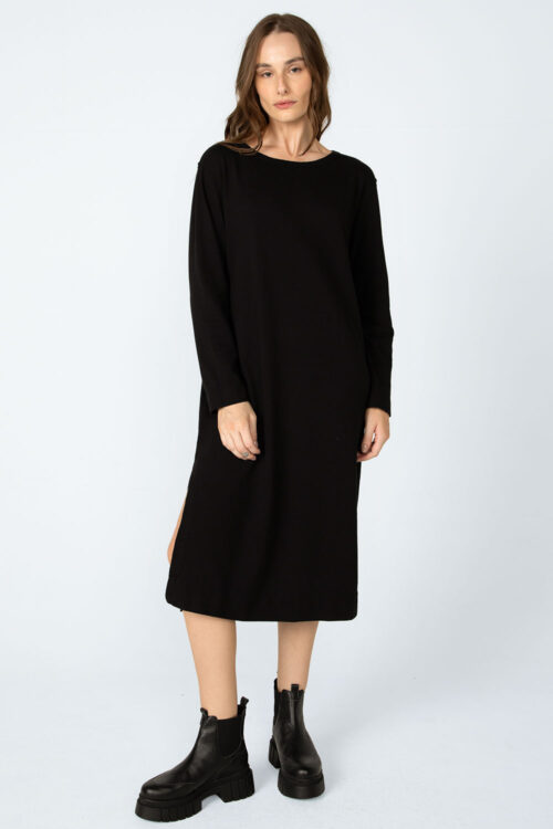 Vestido midi manga longa