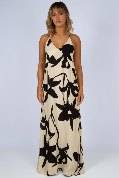 Vestido longo estampado