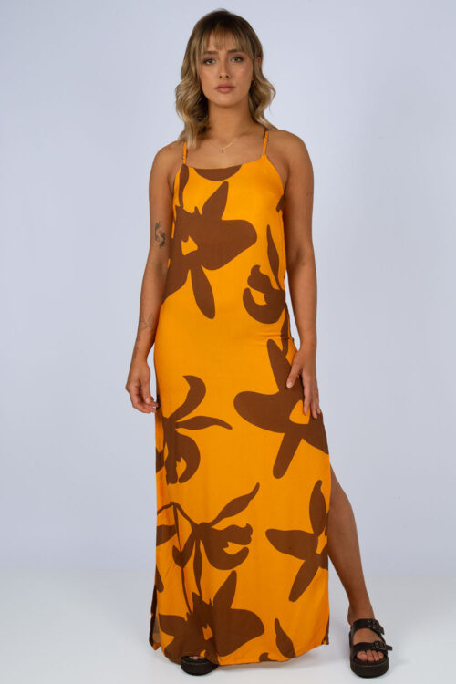 Vestido longo estampado