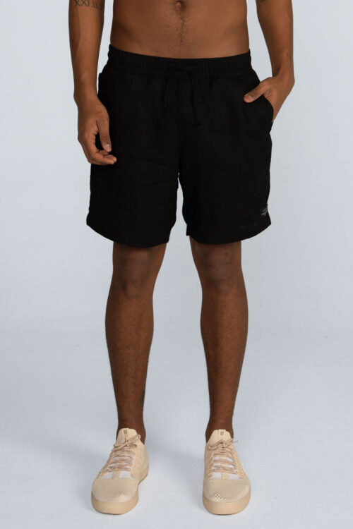 Bermuda curta linho Bermuda Preta 211SS26287 3