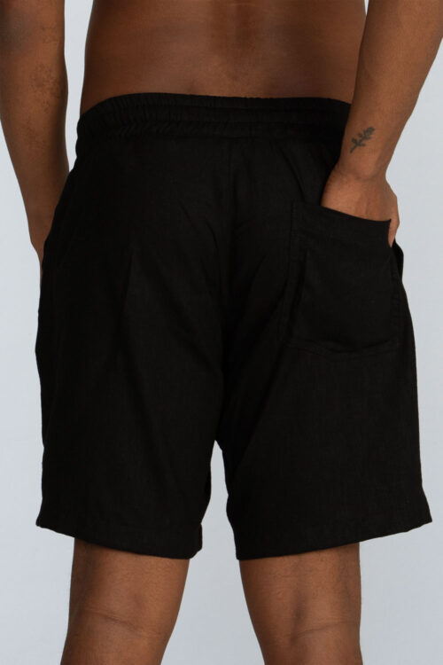 Bermuda curta linho Bermuda Preta 211SS26287 6