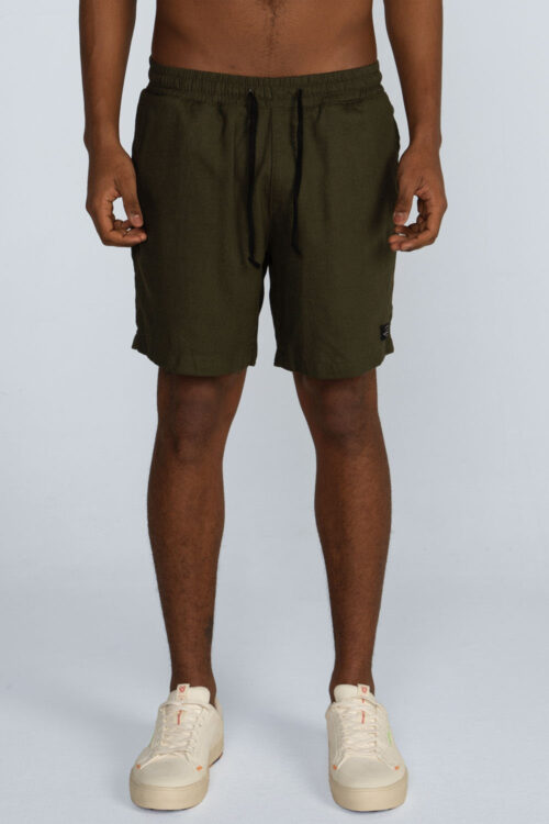 Bermuda curta linho Bermuda Verde militar 211SS26287 3