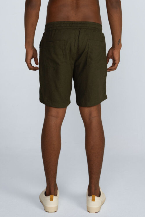 Bermuda curta linho Bermuda Verde militar 211SS26287 5