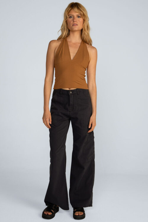 Blusa frente única canelada Blusa Amendoa 105SS26031 2