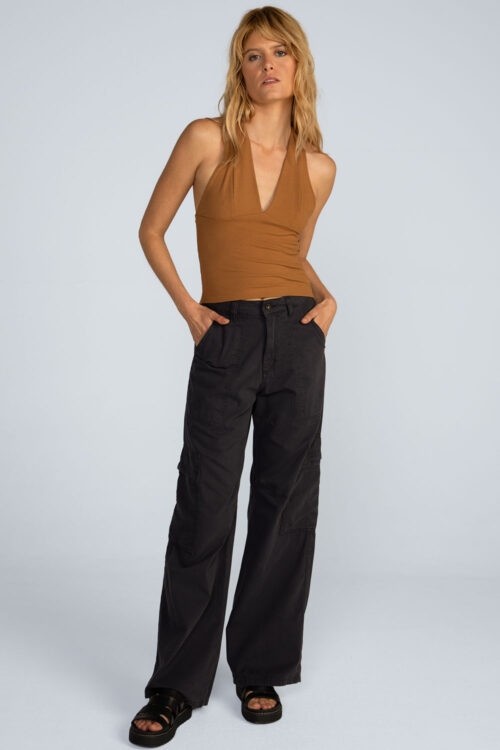 Blusa frente única canelada Blusa Amendoa 105SS26031 4