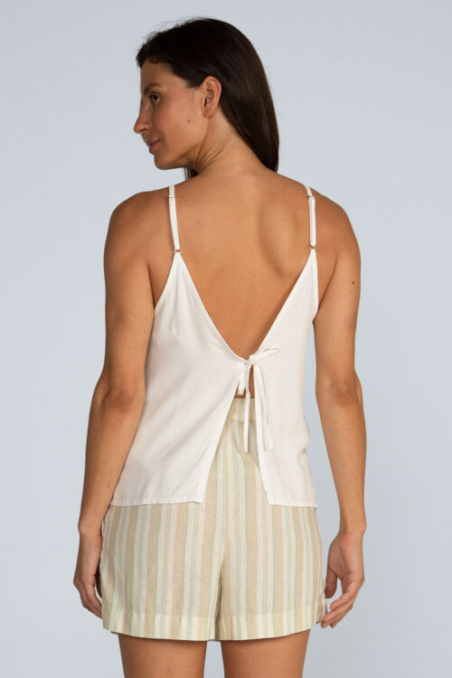 Blusa laço viscose lisa Blusa Off white 105SS26033 3