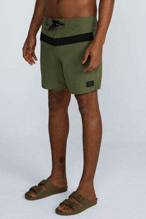 Boardshorts recorte central Boardshorts Verde folha 212SS26291 2
