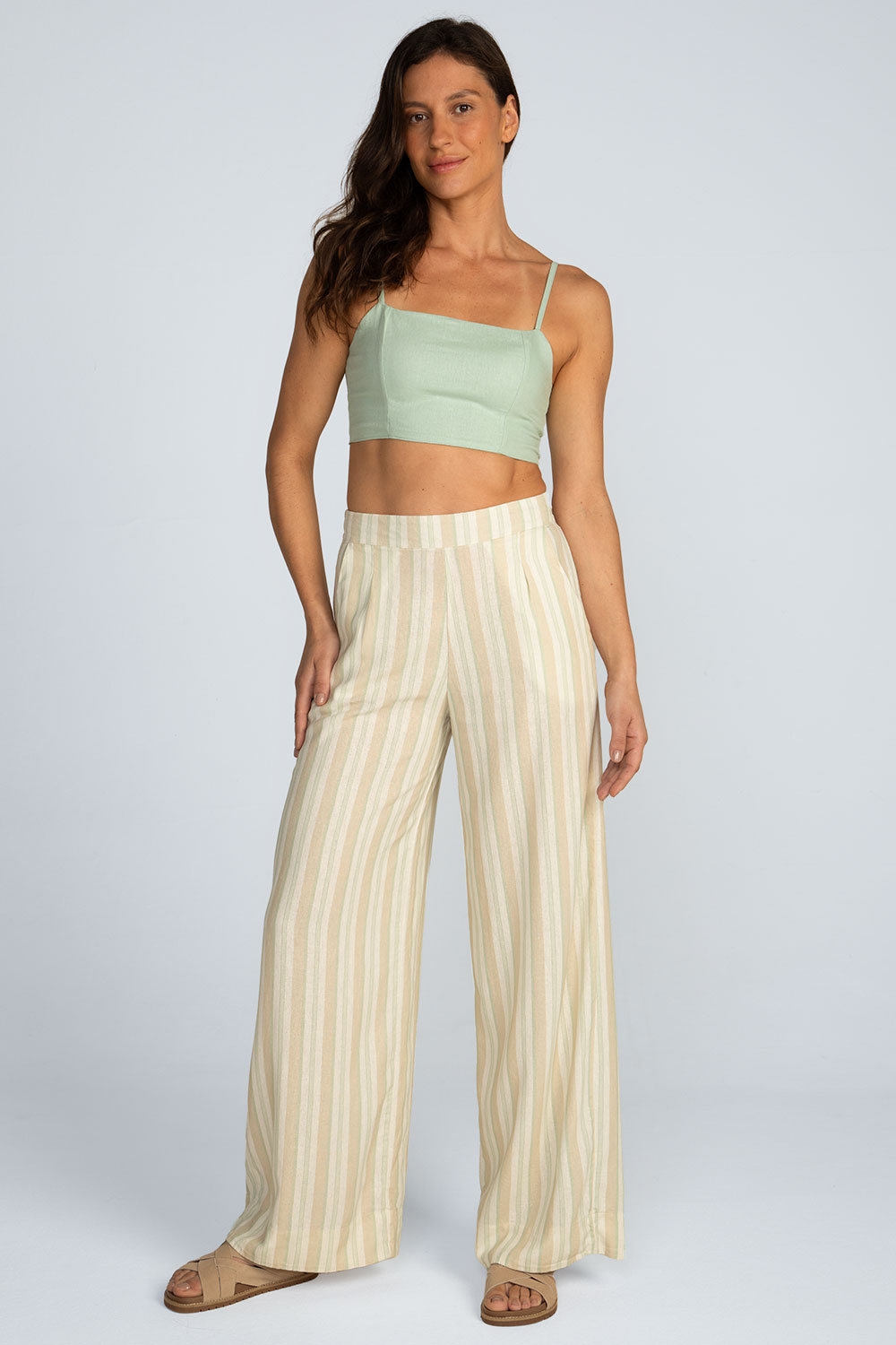 Calça pantalona listrada Calça pantalona listrada - Imagem 4