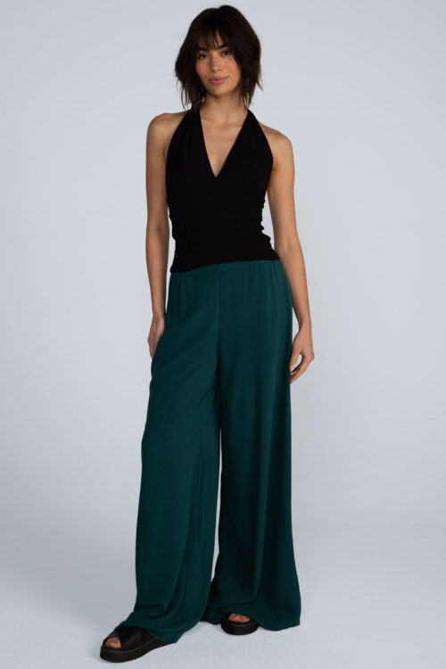 Alternative view of Calça pantalona lisa