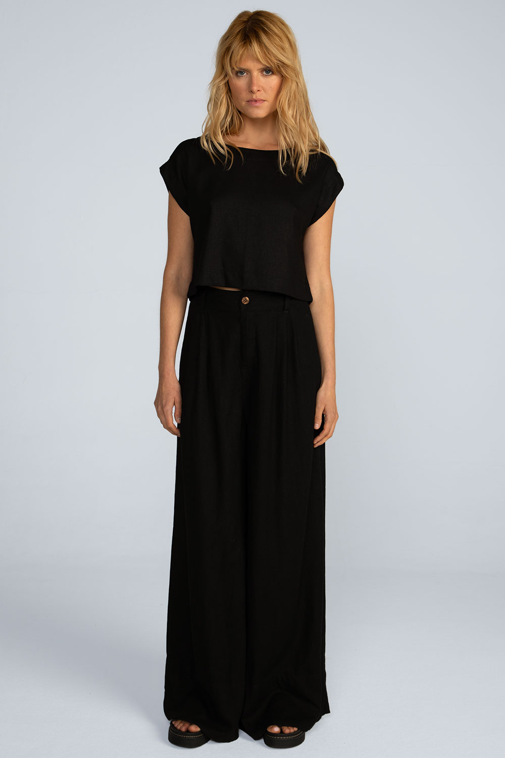 Calça pregas em linho Calça pregas em linho - Imagem 5