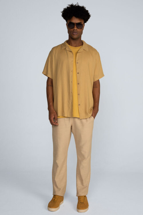 Camisa linho Camisa Mostarda 206SS26260 4