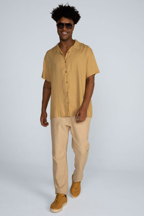 Camisa linho Camisa Mostarda 206SS26260 6