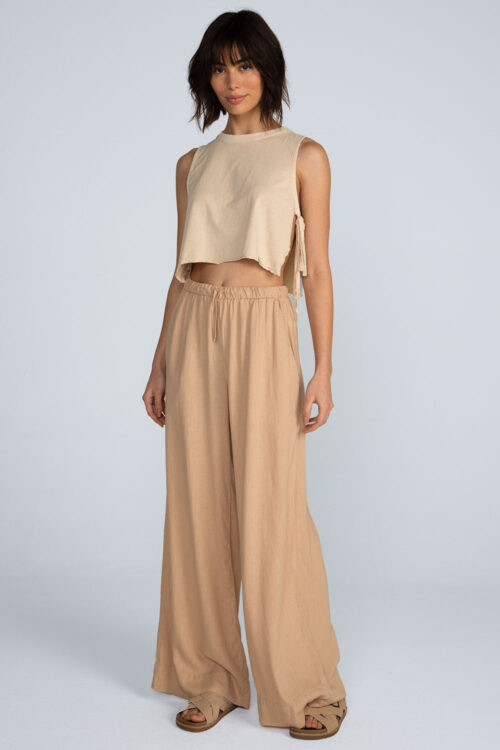 Cropped laços estonado Cropped Areia 103SS26023 3