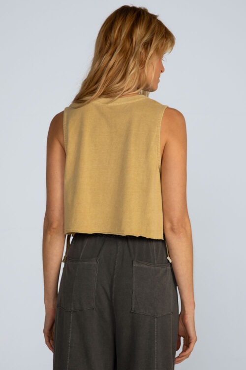 Cropped laços estonado Cropped Mostarda 103SS26023 7