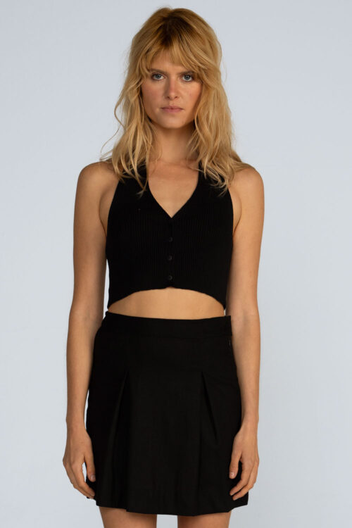 Cropped botões tricô Cropped Preto 103SS26027 2