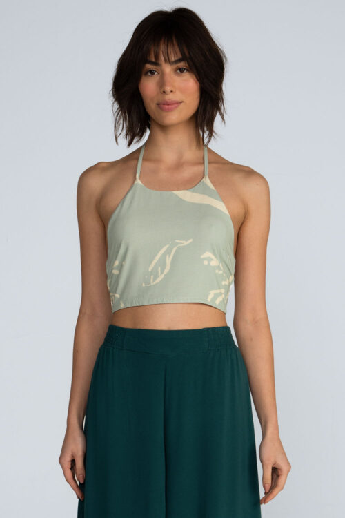 Alternative view of Cropped frente única estampado