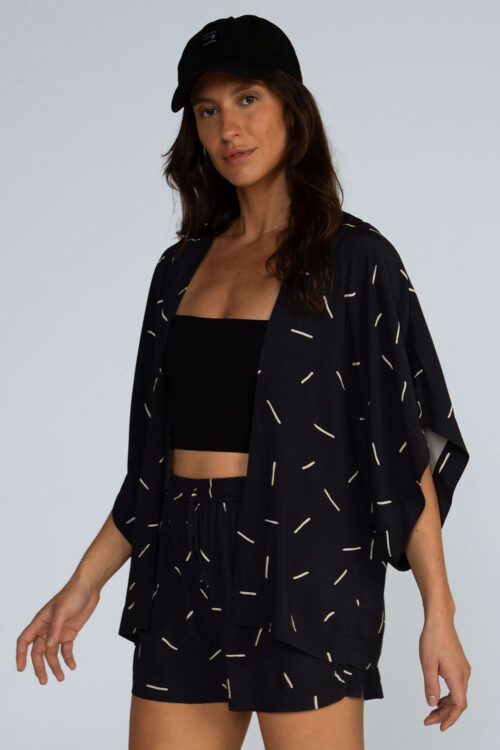 Kimono curto estampado