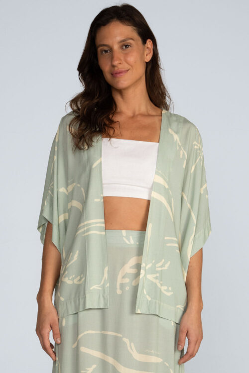 Kimono curto estampado