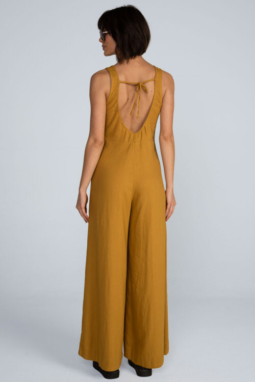 Macacão linho washed Macacao Mostarda 114SS26101 2