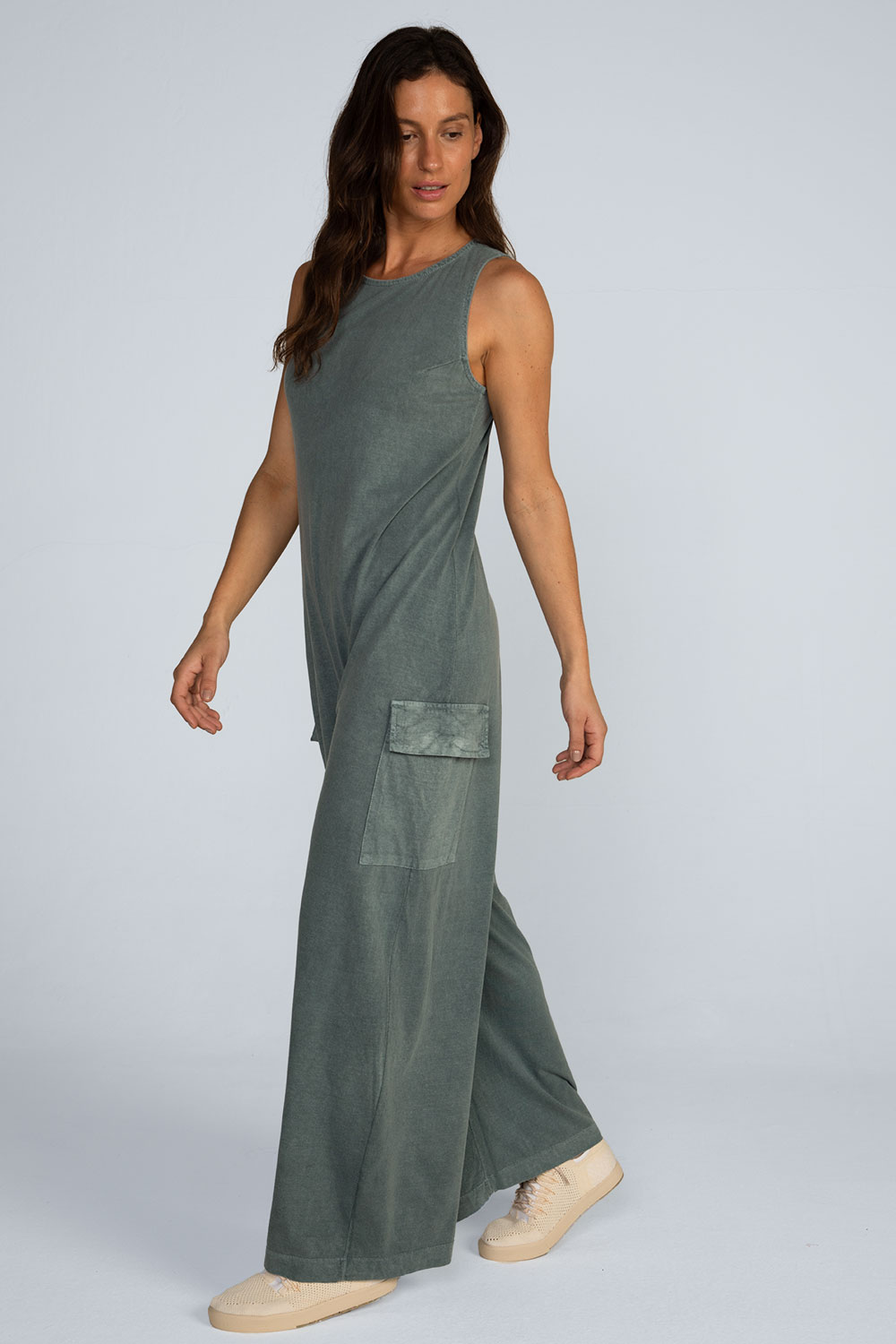 Macacão malha estonada Macacão malha estonada