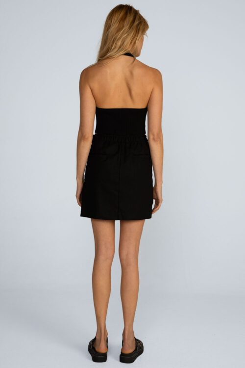 Saia curta linho Saia Preto 116SS26120 3