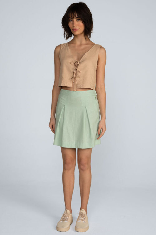 Saia curta linho Saia Salvia 116SS26120 2