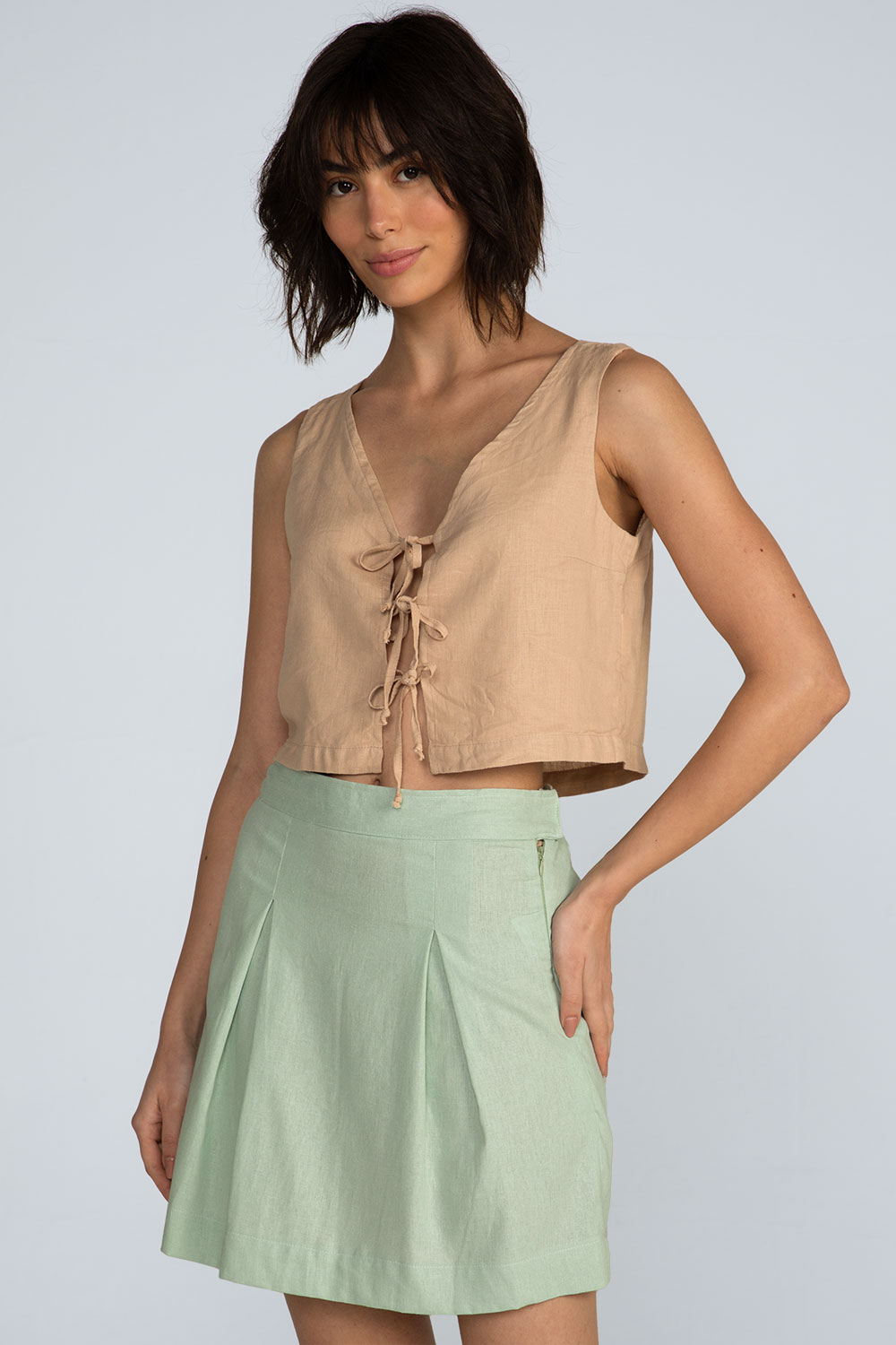 Saia curta linho Saia curta linho - Imagem 2