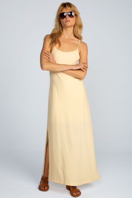 Vestido longo liso Vestido Areia 113SS26089 4