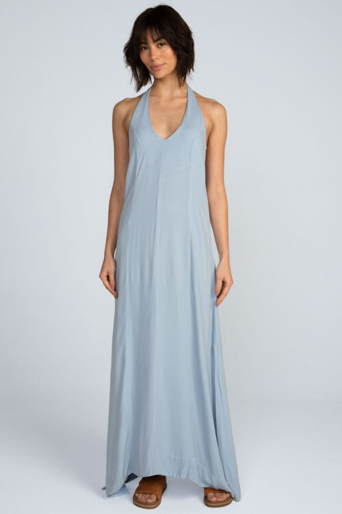 Vestido longo viscose lisa Vestido Ceu 113SS26091 1