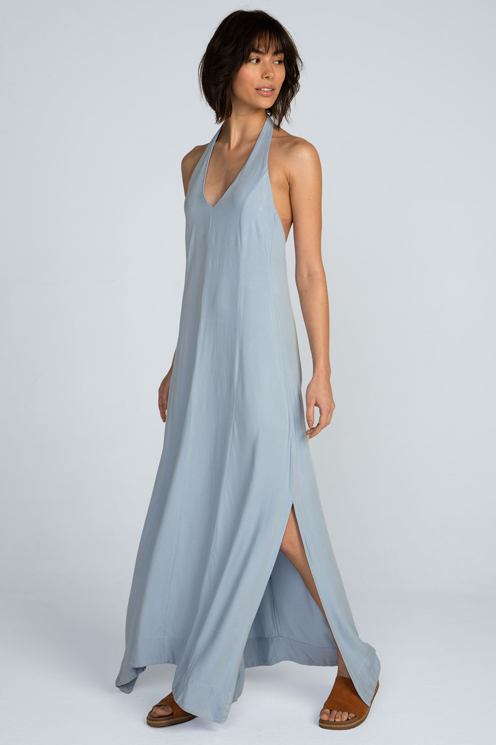 Vestido longo viscose lisa Vestido longo viscose lisa - Imagem 3