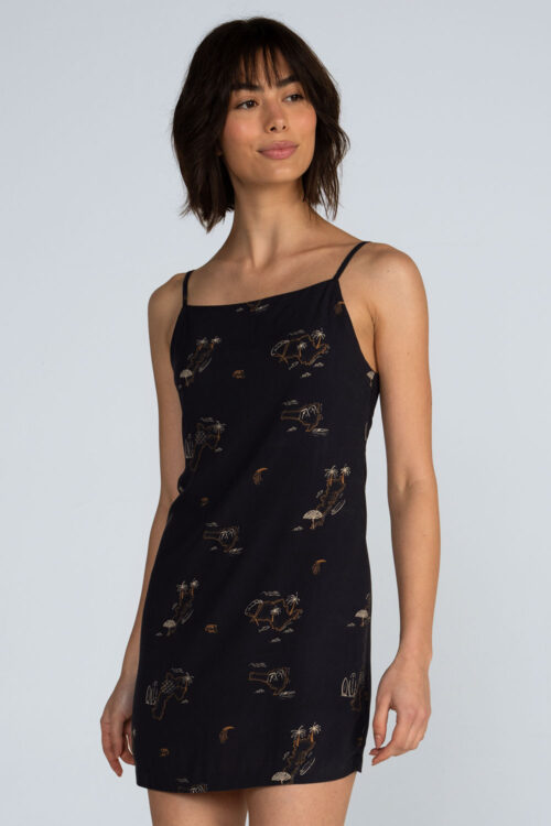 Vestido curto viscose estampada